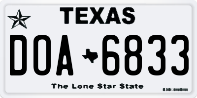 TX license plate DOA6833