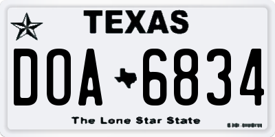 TX license plate DOA6834