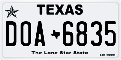 TX license plate DOA6835