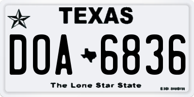 TX license plate DOA6836