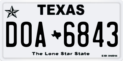 TX license plate DOA6843