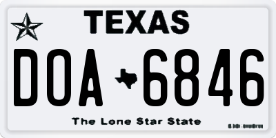 TX license plate DOA6846