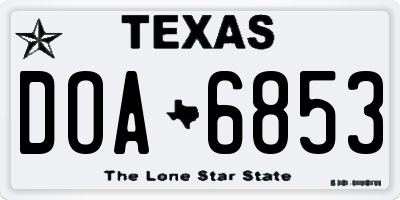 TX license plate DOA6853