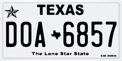 TX license plate DOA6857