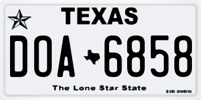 TX license plate DOA6858