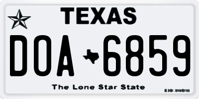 TX license plate DOA6859