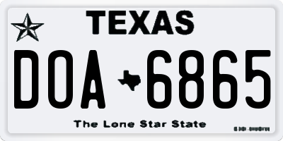 TX license plate DOA6865