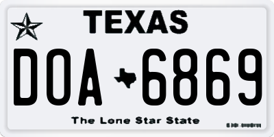 TX license plate DOA6869