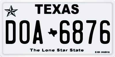 TX license plate DOA6876