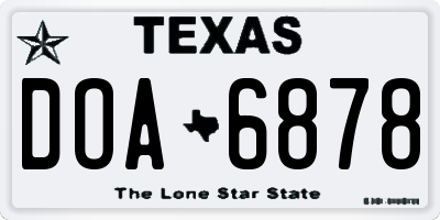 TX license plate DOA6878