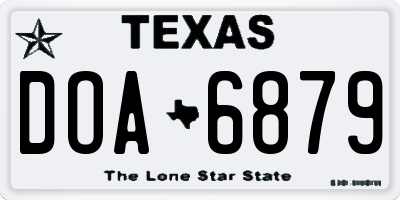 TX license plate DOA6879