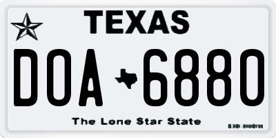 TX license plate DOA6880