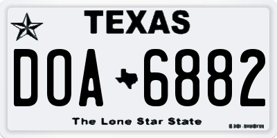 TX license plate DOA6882