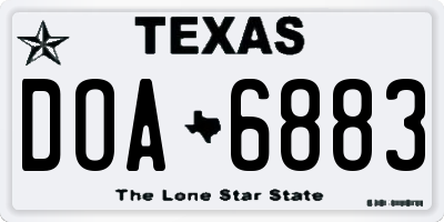 TX license plate DOA6883