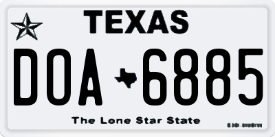 TX license plate DOA6885