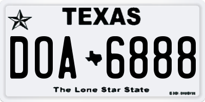 TX license plate DOA6888