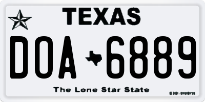 TX license plate DOA6889