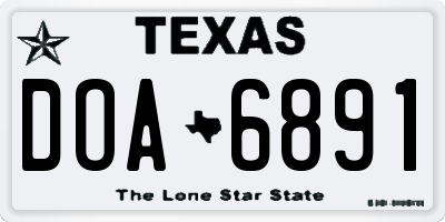 TX license plate DOA6891