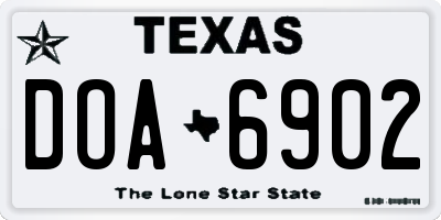 TX license plate DOA6902
