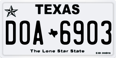 TX license plate DOA6903