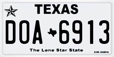 TX license plate DOA6913