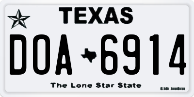 TX license plate DOA6914