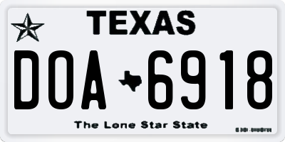 TX license plate DOA6918