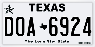 TX license plate DOA6924