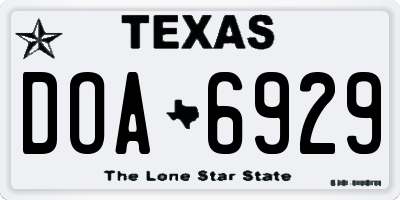 TX license plate DOA6929