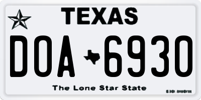 TX license plate DOA6930
