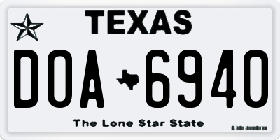 TX license plate DOA6940