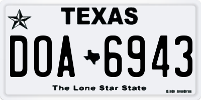 TX license plate DOA6943