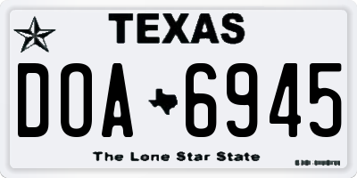 TX license plate DOA6945