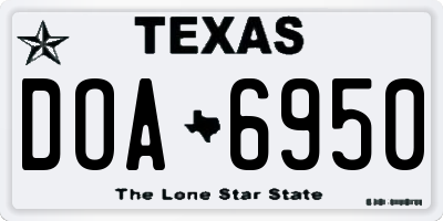 TX license plate DOA6950