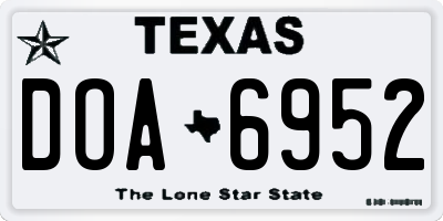 TX license plate DOA6952