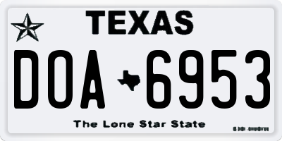 TX license plate DOA6953