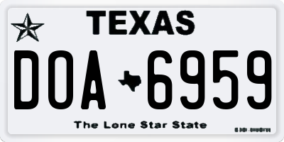 TX license plate DOA6959