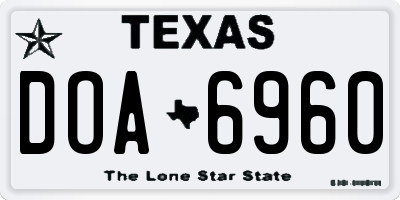 TX license plate DOA6960