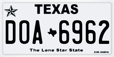 TX license plate DOA6962