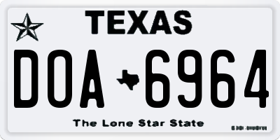 TX license plate DOA6964