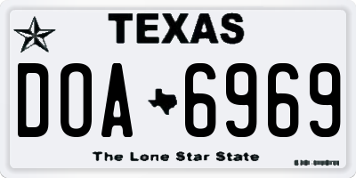 TX license plate DOA6969