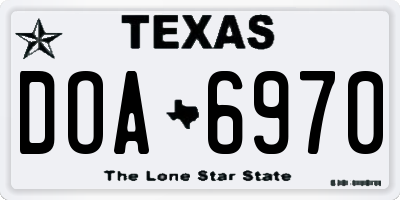 TX license plate DOA6970