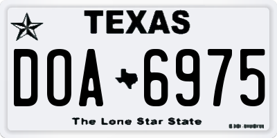 TX license plate DOA6975