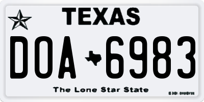 TX license plate DOA6983