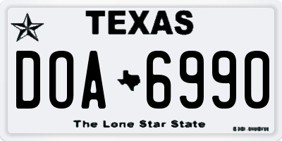 TX license plate DOA6990