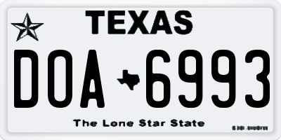 TX license plate DOA6993