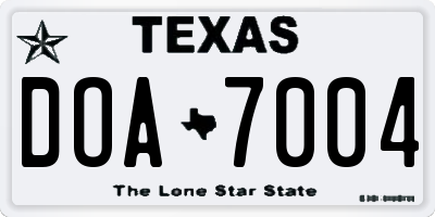 TX license plate DOA7004