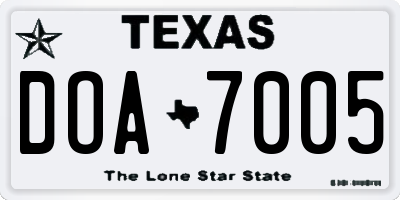 TX license plate DOA7005