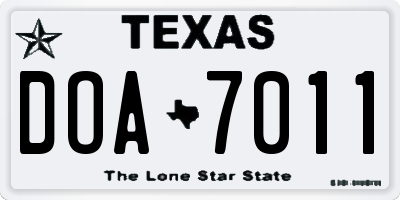 TX license plate DOA7011
