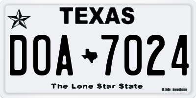 TX license plate DOA7024